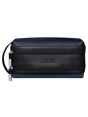 Dior Beauty Travel Toiletry Bag Cosmetic Pouch Dopp Kit Midnight Blue NIB
